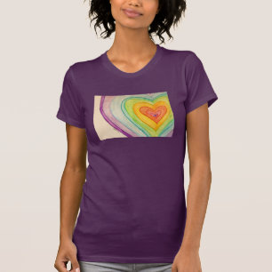 Regenboog Vriendschap Hartjes Liefde Maatwerk Kuns T-shirt