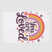 Regenboog waar je van hield golfhanddoek (Horizontaal)