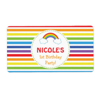 Regenboog water flesetiketten / Regenboog flesetik Etiket