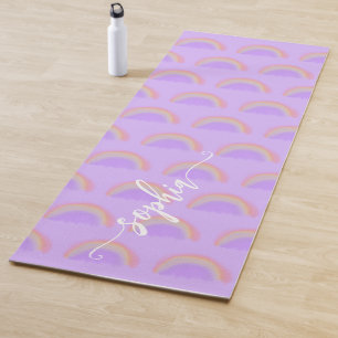 Regenboog waterverf aangepaste scriptnaam yogamat