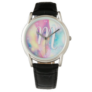 Regenboog Waterverf Abstracte het Schilderen Kleu Horloge