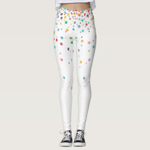 Regenboog Waterverf Confetti Stippen Leggings