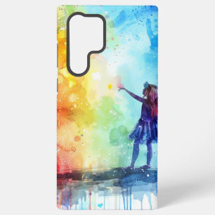 Regenboog Waterverf Fairy met Kleur Splash Samsung Galaxy Hoesje