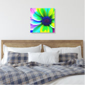 Regenboog Waterverf Flower Stretched Canvas (Insitu (Slaapkamer))