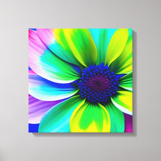 Regenboog Waterverf Flower Stretched Canvas (Voorkant)