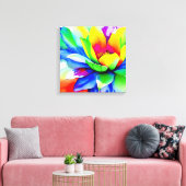 Regenboog Waterverf Flower Stretched Canvas (Insitu (Woonkamer))