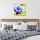 Regenboog Waterverf Flower Stretched Canvas (Insitu (Slaapkamer))