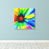 Regenboog Waterverf Flower Stretched Canvas (Insitu (Houten vloer))