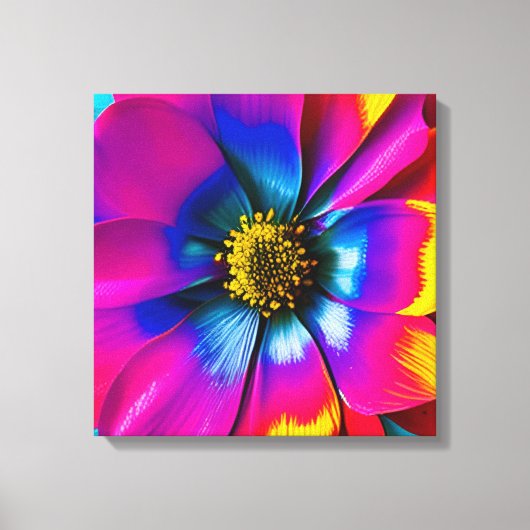 Regenboog Waterverf Flower Stretched Canvas (Voorkant)