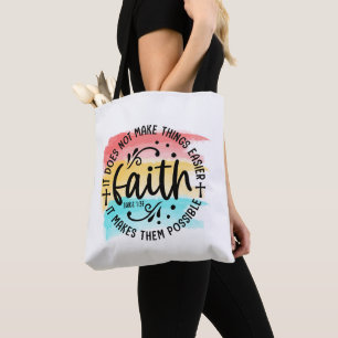 Regenboog Waterverf Geloof Lucas 1:37 Christelijke Draagtas