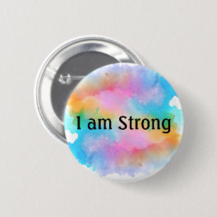Regenboog Waterverf Inspiratie Knop Ronde Button 5,7 Cm