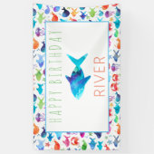 Regenboog Waterverf onder het Zee Regenboog Vis Spandoek (Verticaal)