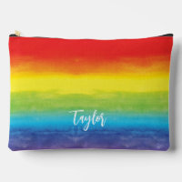 Regenboog Waterverf Paarse Rode Monogram Naam