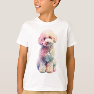 Regenboog Waterverf Poodle Kinderen T-shirt