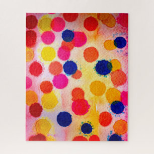 Regenboog waterverf stippen legpuzzel