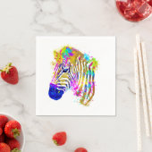 Regenboog Waterverf Verfspatten Zebra Grafisch Servet (Insitu)