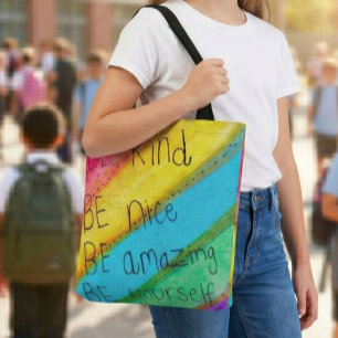 Regenboog WEES Vriendelijk WEES Jezelf Inspirerend Draagtas