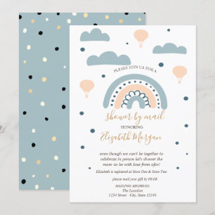 Regenboog, wolken, DotsBaby Shower by Mail Kaart