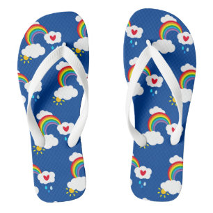 Regenboog, wolken, regen- en zonne-Teenslippers Teenslippers