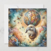 Regenboog Wolken Schattige Konijntje Christelijk P Feestdagenkaart (Voorkant)