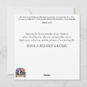 Regenboog Wolken Schattige Konijntje Christelijk P Feestdagenkaart (Achterkant)