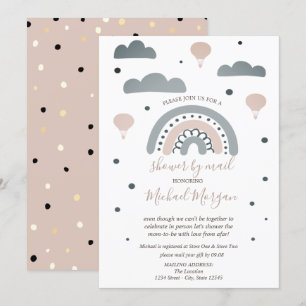 Regenboog, wolken, Stippen Virtueel Baby shower pe Kaart
