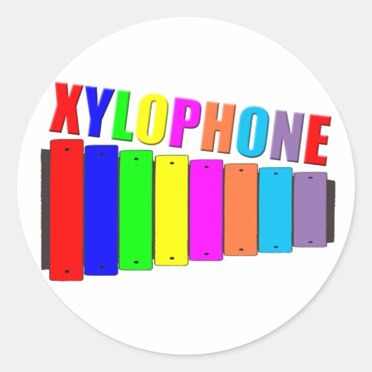 regenboog xylofoon ronde sticker (Voorkant)