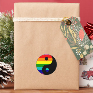 Regenboog Yin Yang LGBTQ Pride Evenwichtssymbool Ronde Sticker