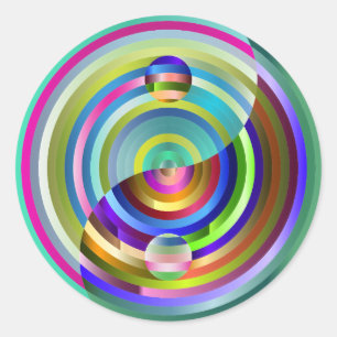 Regenboog Yin Yang stickers