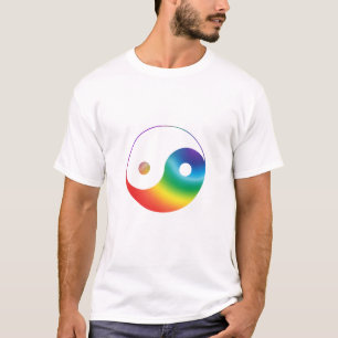 Regenboog Yin Yang Symbool T-shirt