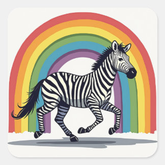 Regenboog Zebra Sticker