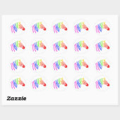 Regenboog Zebra Sticker (Vel)