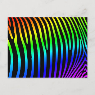 Regenboog Zebra Strepen Briefkaart