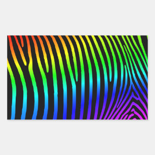 Regenboog Zebra Strepen Rechthoekige Sticker