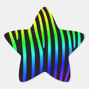 Regenboog Zebra Strepen Ster Sticker