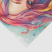 Regenboog Zeeen: Zeemeermin in Pastel Ocean Decoup Tissuepapier (Detail)