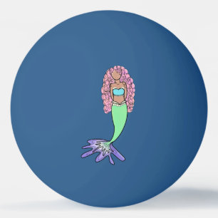 regenboog zeemeermin roze blauw paars groen zwart pingpongballen