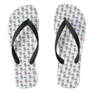 regenboog zeemeermin roze blauw paars groen zwart teenslippers