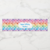 Regenboog Zeemeermin Waterfles Labels Etiket (Enkel label)
