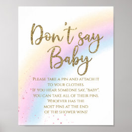 Regenboog zeg niet dat Baby Baby shower game is Poster