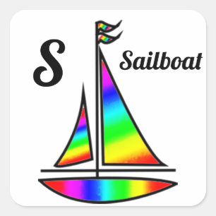 Regenboog Zeilboot Stickers
