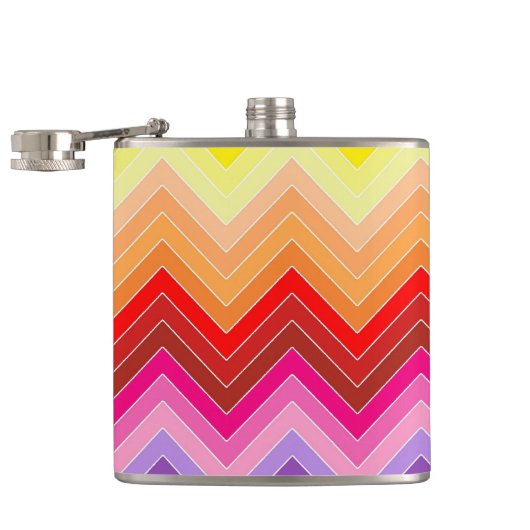 Regenboog Zig Zag Heupfles (Geopend)