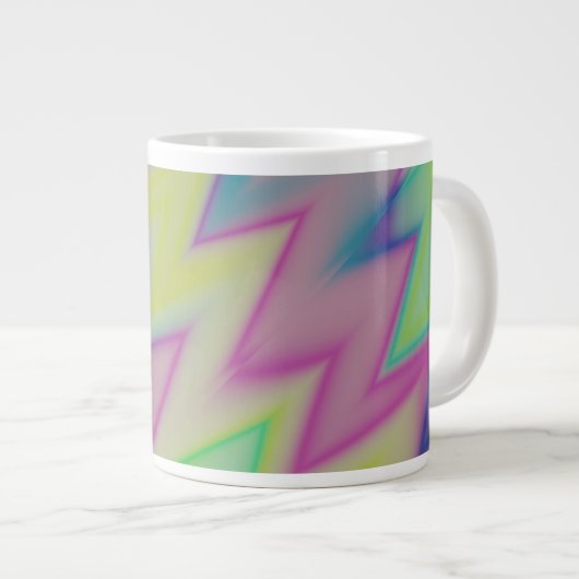 Regenboog Zigzaggen Extra Grote Beker (Voorkant rechts)