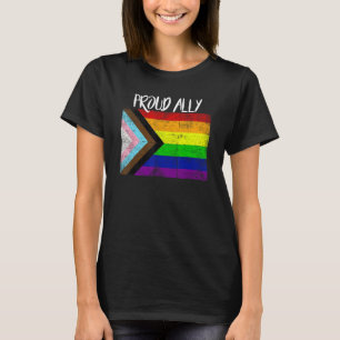 Regenboog Zwarte Pride Vlag Trots Ally LGBTQ Pride T-shirt