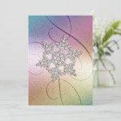Regenboogachtergrond Crystal Snowflake Kaart (Staand voorkant)