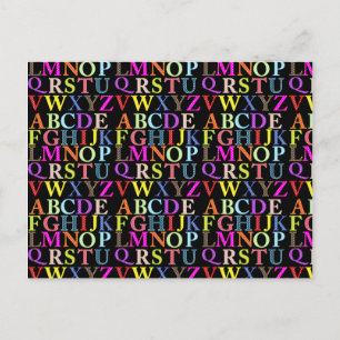 Regenboogalfabet Briefkaart