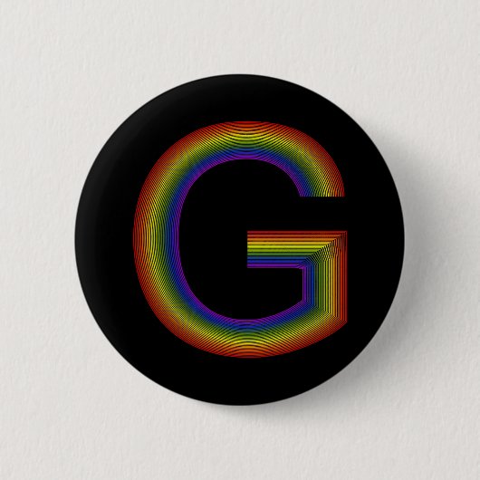 Regenboogalfabet G-Button Ronde Button 5,7 Cm (Voorkant)