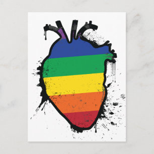 regenbooganatomisch hart briefkaart