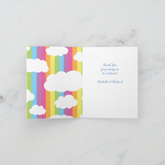 RegenboogBaby shower Bedankkaart (Binnen)