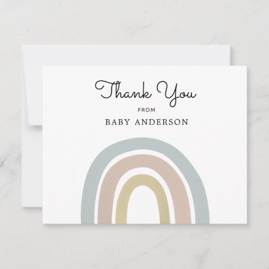  regenboogBaby shower Dank u Briefkaart (Voorkant)